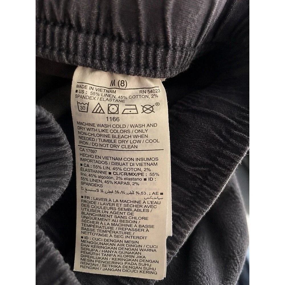 Old Navy Boys Size 8 Gray Cargo Shorts Drawstring Elastic Waist Linen Blend